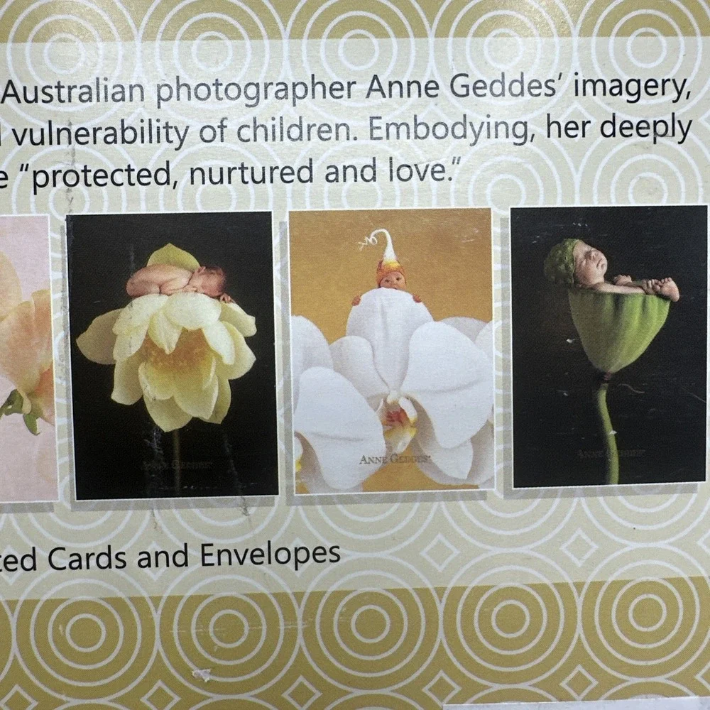 Anne Geddes 12 Folded Noted Cards And Envelopes. 6 Different‎ Pictures. New